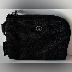 Lululemon Clippable Card Pouch Glitter – Black / Gunmetal – NWT